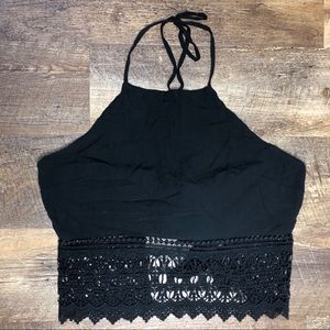 American Eagle cropped halter top